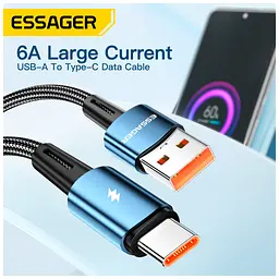 Дата кабель USB 2.0 AM to USB-C 2.0m 120W black Essager (EXC120-CGA01-P) - мініатюра 3