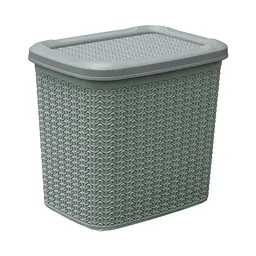 Корзина Ucsan Plastik KNIT прямокутна з кришкою сiрий металiк 10 л (86008.2)