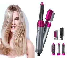 Повітряний мультистайлер Hot Air Styler 5 в 1 для різних типів волосся з насадками для сушіння, випрямлення, надання об'єму