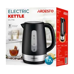 Електрочайник Ardesto Strix 1.7 л чорно-сріблястий (EKL-F19B) - мініатюра 2