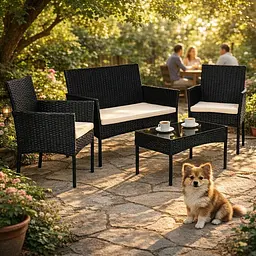 Набір садових меблів GardenLine Reno Black - мініатюра 1