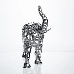 Декоративна фігурка Yiwu Elephant 25х10х25 см металева статуетка колекційна для дому напівпрозора декор на камін хром HP-7-10 - мініатюра 7
