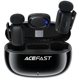 Петличний бездротовий мікрофон Acefast R2 Dual-mic Type-C Black