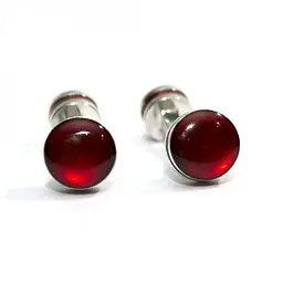 Запонки Круглі Червоні Handmade acs0005766 - мініатюра 4