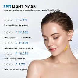 Професійна LED маска для обличчя та шиї з фототерапією, ефектом ліфтингу та омолодженням (Білий) - мініатюра 5