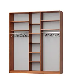 Шафа-купе тридверна MebelStar Стандарт AL 3 Дзеркала 210x60x240 см Кашемір (MBS-1600) - мініатюра 2