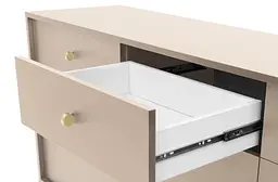 Комод Perfect Home Моно / Mono 2-дверний з 2 шухлядами і золотими ніжками MKSZ104 Беж пісочний (PFH-091205) - мініатюра 6