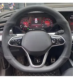 Чохол Обплетення Керма для Volkswagen СС / Passat B8 / Golf 8 / Touran 2019-2022 Шкіра (Модельна Викрійка) №80