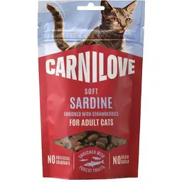 Ласощі для котів Carnilove Soft Snack Sardine with Strawberry м'які сардина і полуниця 50 г