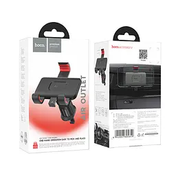 Холдер Hoco H21 Dragon automatic clamp car holder with air outlet Червоний and Чорний - мініатюра 2