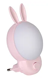 Дитячий нічник Horoz Bunny 2CCT LED світильник у розетку нічник у формі зайчика рожевий - мініатюра 2