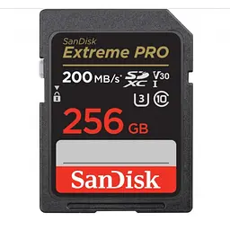 Карта пам'яті Sandisk Extreme PRO SDXC UHS-I U3 V30 R200/W140MB/s 256Gb (SDSDXXD-256G-GN4IN)