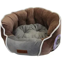 Лежанка AnimAll Rolyal Soft S COFFEE - GREY для собак та котів сіро-коричнева 48×42×20 см