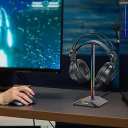 Підставка для навушників органайзер гарнітури з RGB-підсвічуванням та 2 портами USB New Bee NB-Z8 - мініатюра 8