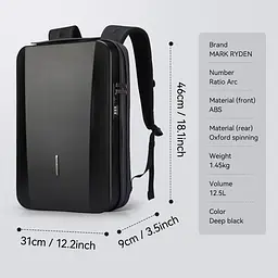 Рюкзак міський для ноутбука 17.3" Mark Ryden MR8918 з кодовим замком та USB 13л Black (18670) - мініатюра 7
