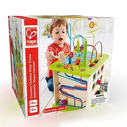 Дитячий розвиваючий Hape Куб Сільські звірята E1810 Бізікуб дерев'яний - мініатюра 7