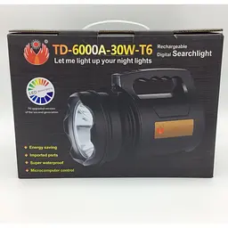 Світлодіодний ліхтар прожектор на акумуляторі TD 6000A 30 W - мініатюра 6