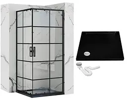 Душова кабіна Rea Concept 80x100 black REA-K6389, Чорний, Універсальна, прозорий - мініатюра 6
