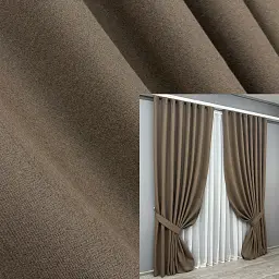 Комплект штор VR-Textil Ashen Night блекаут 2 шт 150x290 см коричневий (1854ш)