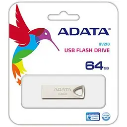 USB флеш накопичувач ADATA 64GB UV210 Metal Silver USB 2.0 (AUV210-64G-RGD) - мініатюра 3