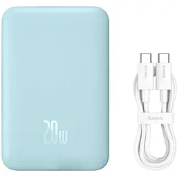 Портативний ЗП Power Bank Baseus Magnetic Mini OS 20W c БЗП 10000 mAh (PPCX110105) Blue - мініатюра 2
