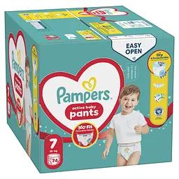 Підгузки-трусики Pampers Active Baby Pants Розмір 7 (15+ кг) 74 шт. - мініатюра 2