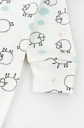 Сліп дитячий інтерлок Cute Lambs на кнопках із закритими ніжками - мініатюра 2