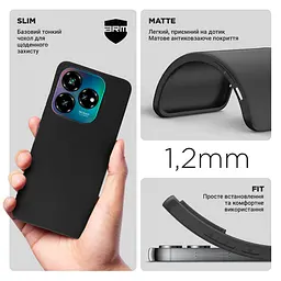 Чехол-накладка для смартфона ZTE Nubia V60 Design, противоударный, силиконовый, термополиуретановый (ТПУ), с защитой камеры и корпуса, черный, защита всего корпуса, ArmorStandart (ARM78946) - мініатюра 3