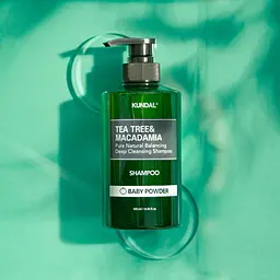 Шампунь для волосся Kundal Tea Tree & Macadamia Deep Cleansing Shampoo Baby Powder проти лупи з ароматом дитячої присипки натуральний 500 мл - мініатюра 2