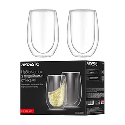Набір склянок ARDESTO BV з подвійними стінками 350 мл 2 шт. прозорі (AR2635BV) - мініатюра 5