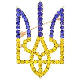 Брошка Тризуб брошка-шпилька символ України герб жовто-блакитна