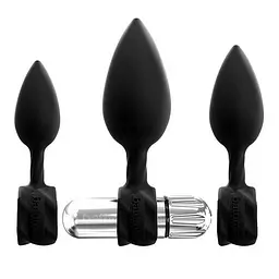 Набір анальних вібропробок Bathmate Anal Training Plugs VIBE, 3 пробки та вібропуля - мініатюра 2