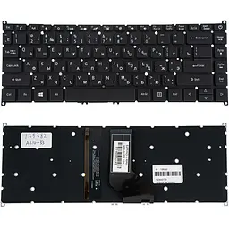 Клавіатура для ноутбука ACER (AS: A314-33) rus чорний без фрейму підсвічування клавіш