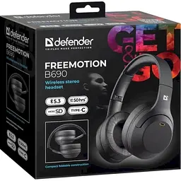 Навушники бездротові FreeMotion B690, Black Defender teh0020156 - мініатюра 8