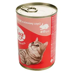Вологий корм для котів Мяу, кролик в ніжному соусі, 415 г (B2200504) - мініатюра 3