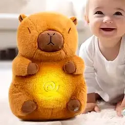 Білий Інтерактивна дихаюча Капібара Snuggle Pulse CapyBuddy 30 см м'яка плюшева іграшка - мініатюра 4