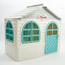 Ігровий Будиночок зі шторками Doloni Toys 02550/15 Біло-Бірюзовий - мініатюра 3