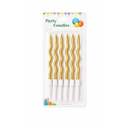 Декоративні свічки для торта набір 6 шт. на день народження хвилясті святкові Коричневі