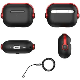 Силіконовий чохол Primo Headphone для AirPods 4 Black/Red - мініатюра 3