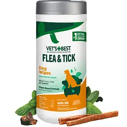 Серветки для собак Vet's Best Flea Tick Wipes від бліх та кліщів 50 шт vb10459 - мініатюра 2