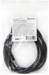 Кабель AUX Audio 3.5мм M/M 1.5м JACK01-05 чорний Defender