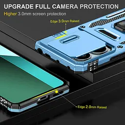 Ударостійкий чохол Camshield Army Ring для Xiaomi Poco X6 Pro Блакитний / Light Blue - мініатюра 3