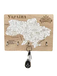 Дерев'яна Ключниця на стіну 35x29 см. №1