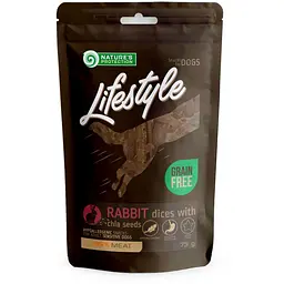 Ласощі для собак скибочки крольчатини з насінням чиа Nature's Protection Lifestyle soft rabbit dices with chia seeds