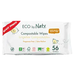 Дитячі вологі серветки без запаху, 56 шт. ECO BY NATY