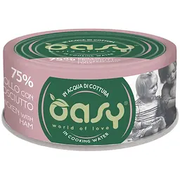 Вологий корм Oasy Cat Wet More Love для дорослих котів курка з шинкою 70 г