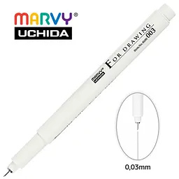 Лінер Marvy for Drawing 0.03 мм чорний 4600-S