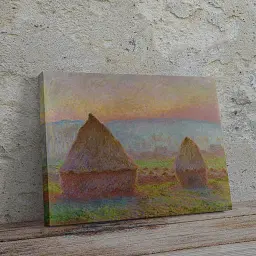 Інтер'єрна картина Стіжки сіна та вечірнє сонце, Клод Моне, Claude Monet, Grainstacks at Giverny, інтер'єрний декор, 41×60 см (id6891) - мініатюра 2