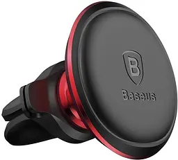 Автотримач Baseus Magnetic Air Vent Car Mount Holder with cable clip Red - мініатюра 3