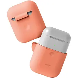 Чохол Elago A2 Silicone Case Peach для Airpods with Wireless Charging Case кораловий (EAP2SC-PE) - мініатюра 2